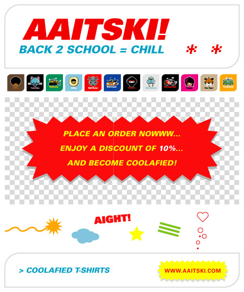 Aaitski! Back to School discount flyer