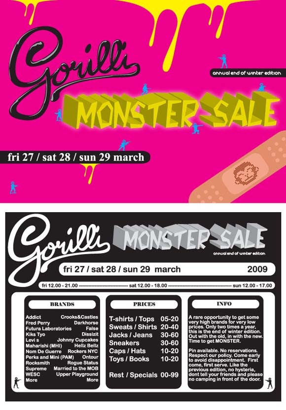 Gorilli Monster Sale flyer