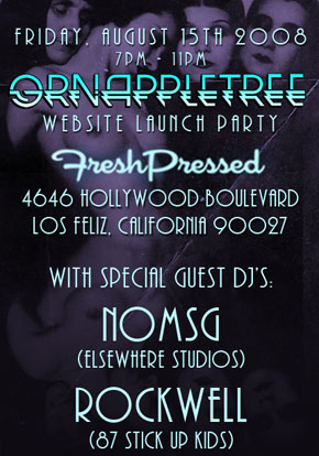 Grn Apple Tree website launch party flyer