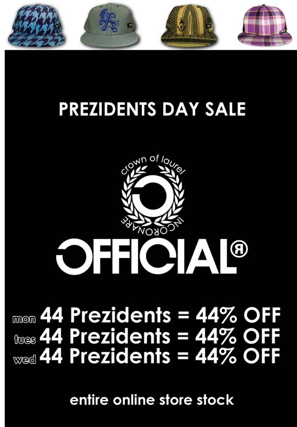 Official "Prezidents" Day  Sale - 44% Off flyer