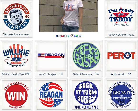 Retro Campaigns tee designs