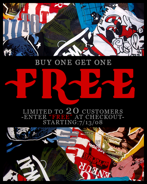 The T-Shirt Gang Free Tee Promotion flyer