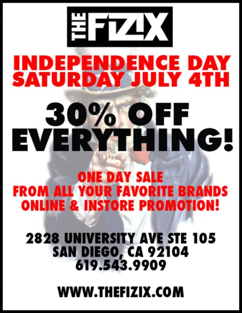 The Fizix 4th of July "One Day" Sale flyer